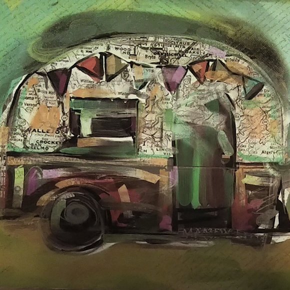 Camper Modern Print Cherry Framed Map Globe Kirkland's Home - Picture 3 of 7